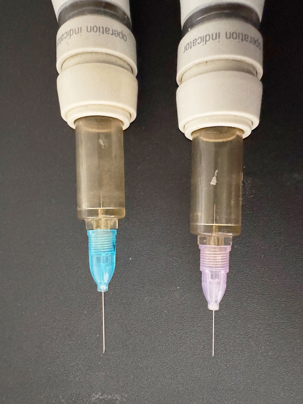 細い麻酔針（33G・35G）